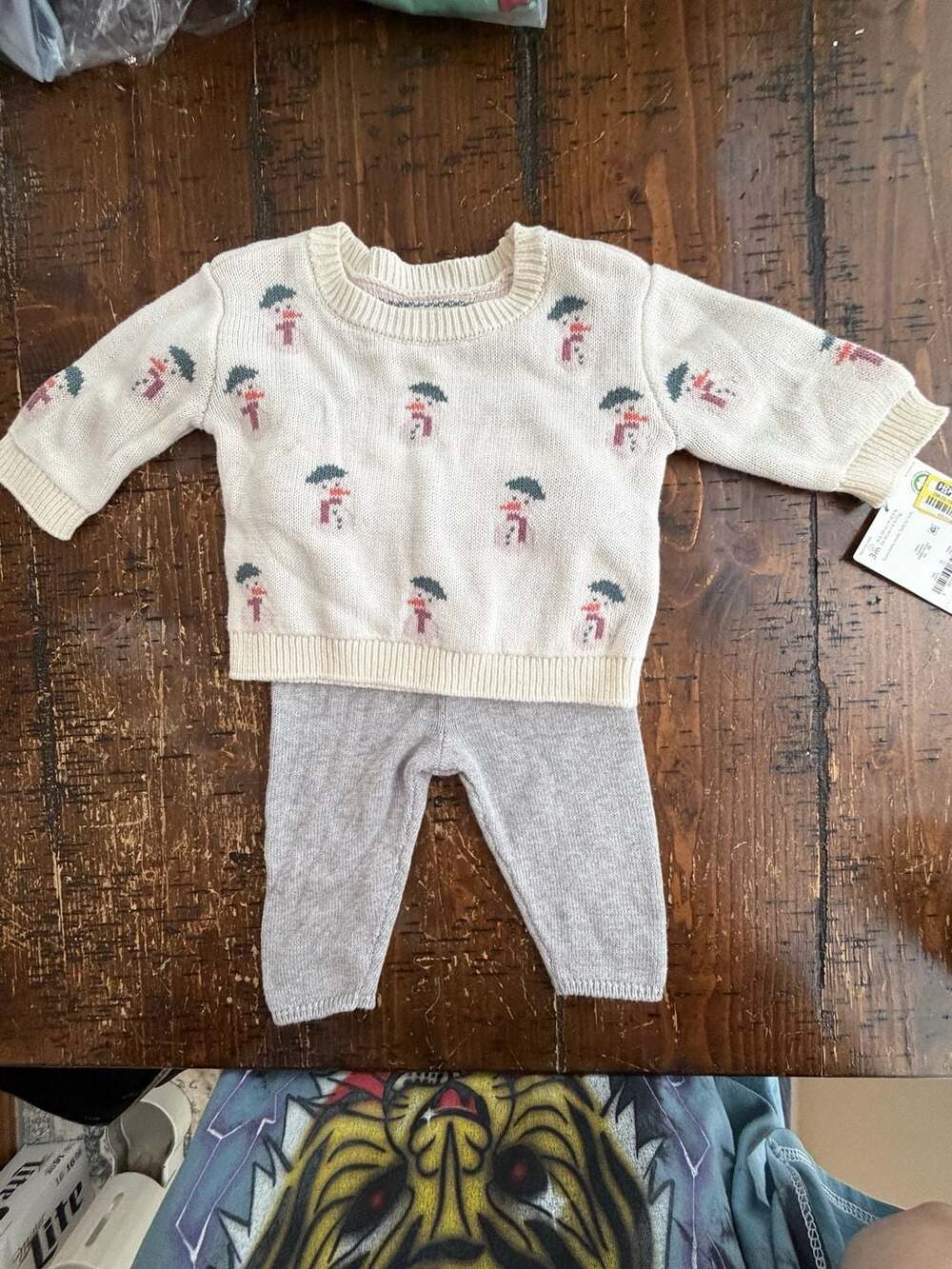 Little Planet by Carter's Organic Cotton Snowman Sweater and Pant Set, 3M